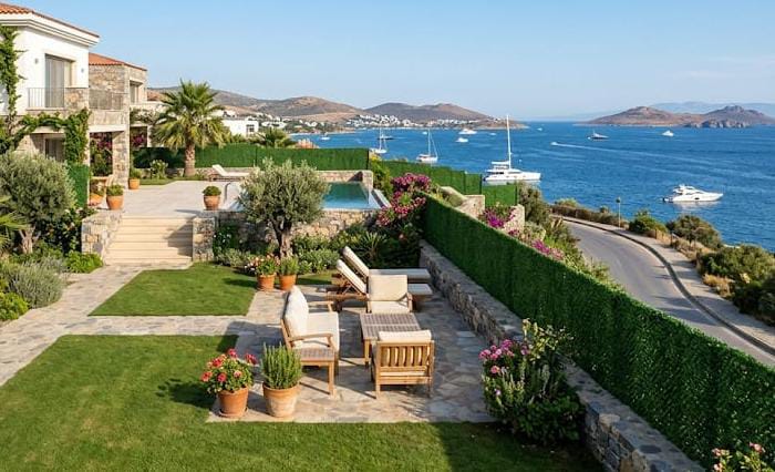 Deniz Manzaralı Villa Bahçesi